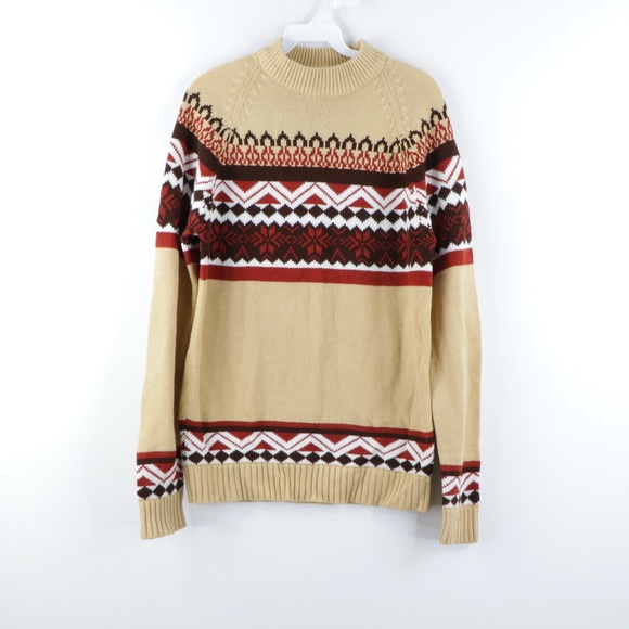 Kmart Sweaters Vintage 7s Fair Isle Print Mock Neck Sweater Poshmark